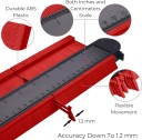 Woodworking Templates Tiles and Laminate Contour Gauge with Lock,SUNHYATT Profile Shape Duplicator Tool,10 Inch Adjustable Precisely Copy Irregular,Master Outline Measuring Plastic Ruler for Corners 