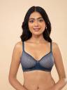 Nykd by Nykaa Textured Lace Padded Wirefree Bra - Blue NYB076
