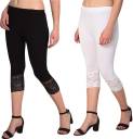 snowball Women's Stylish Net Capri Leggings for Women Combo Pack