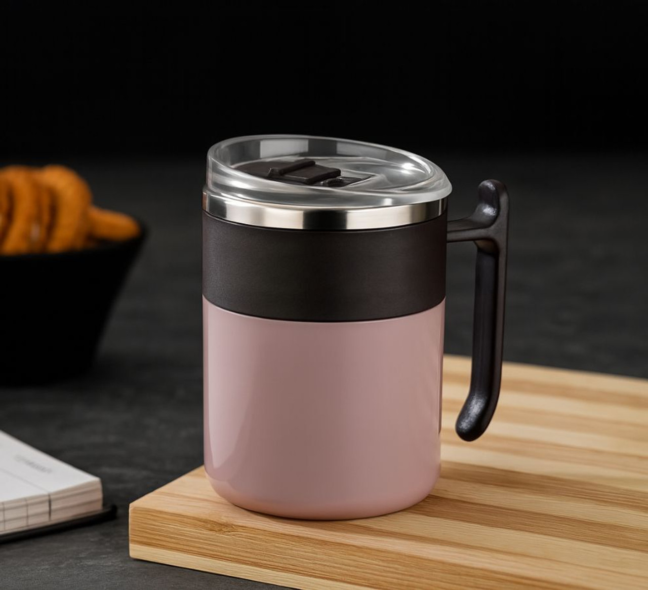 YUMWARE Snoopy_Brown Plastic, Stainless Steel Coffee Mug (350 ml)