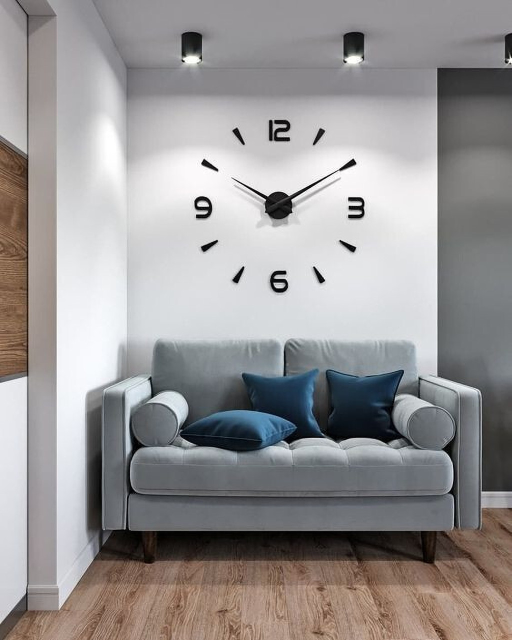 FASTQT 24.2 inch UNIQUE WALL CLOCK FOR HOME ,OFFICE Self Adhesive Sticker (Pack of 1)