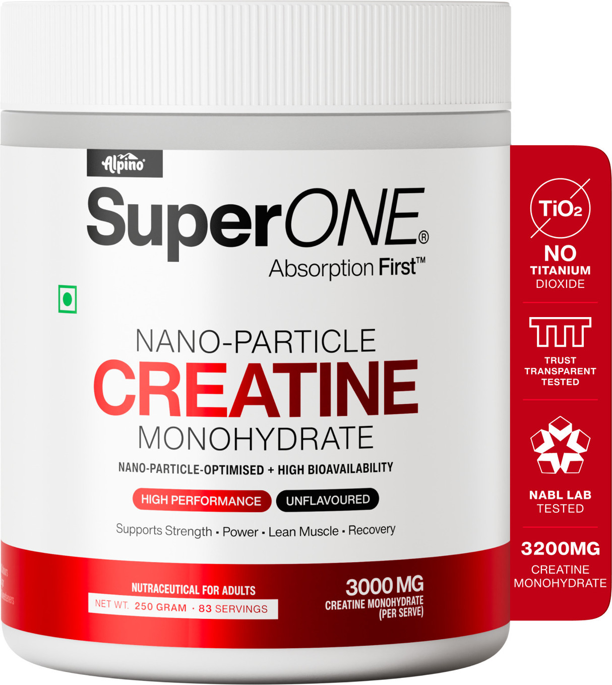 ALPINO SuperONE Nano-Particle Creatine Monohydrate Powder
