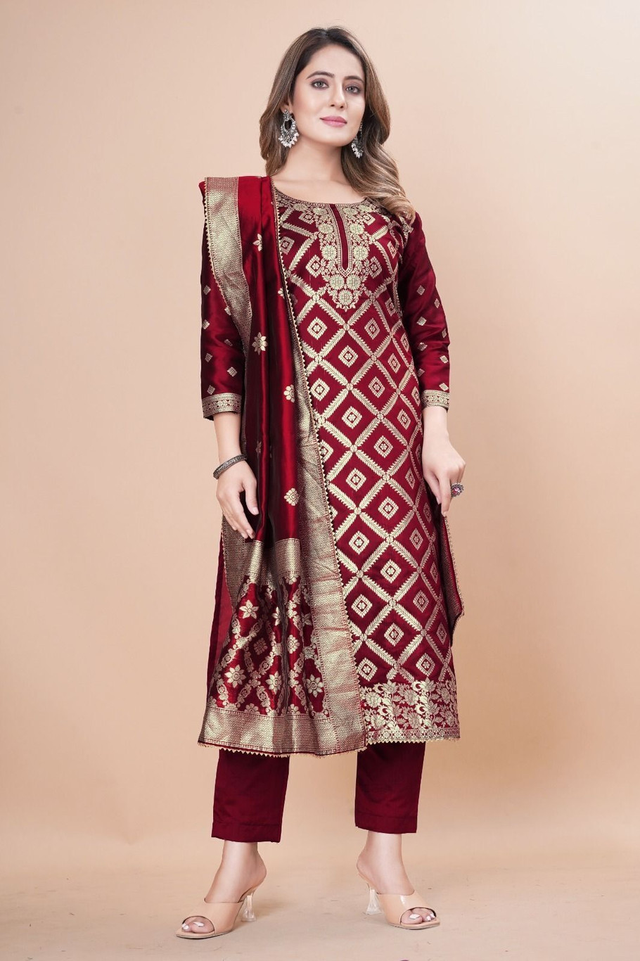 Unstitched Art Silk Kurta