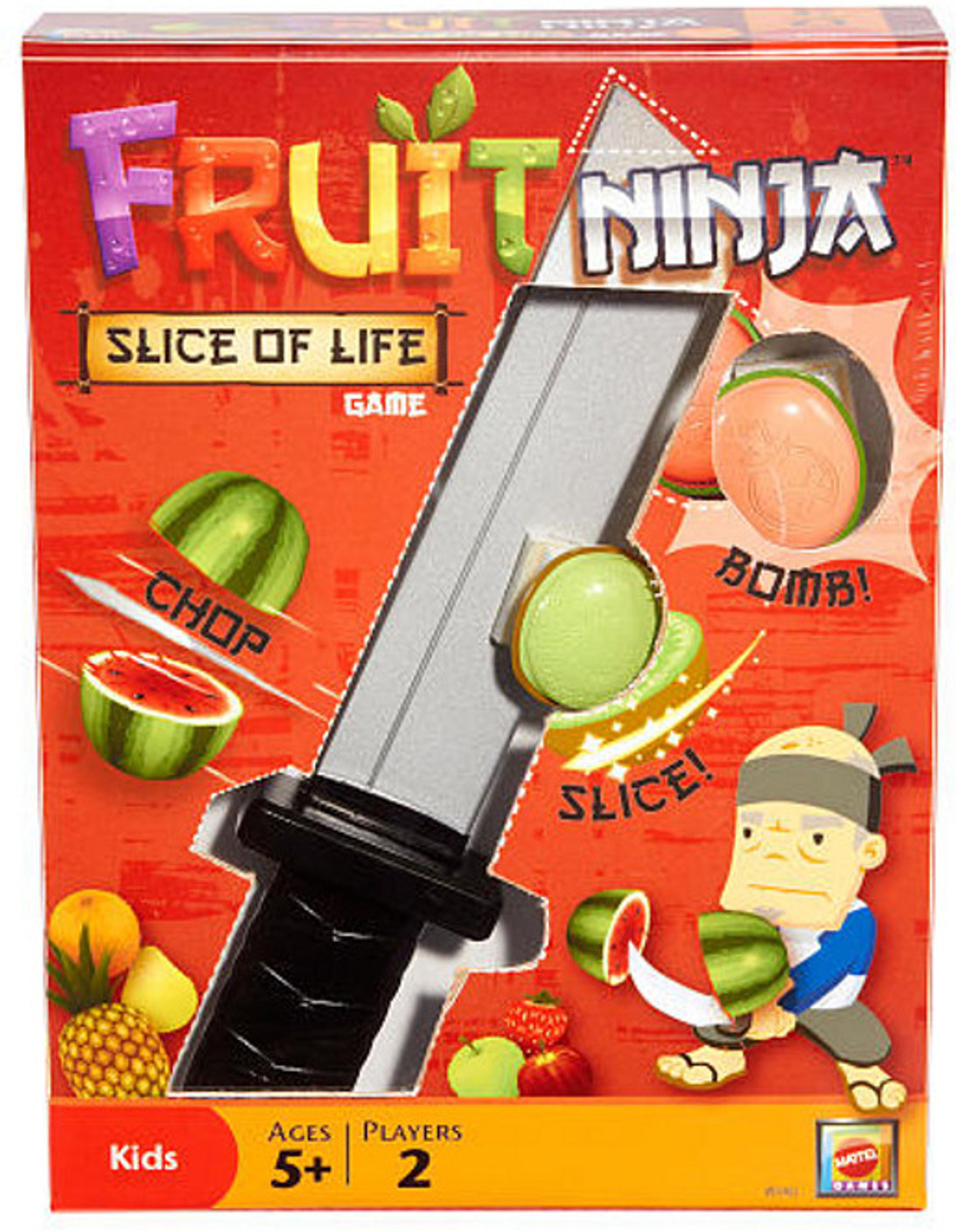 Mattel Games Fruit Ninja Slice Of Life Game Board Game Fruit Ninja