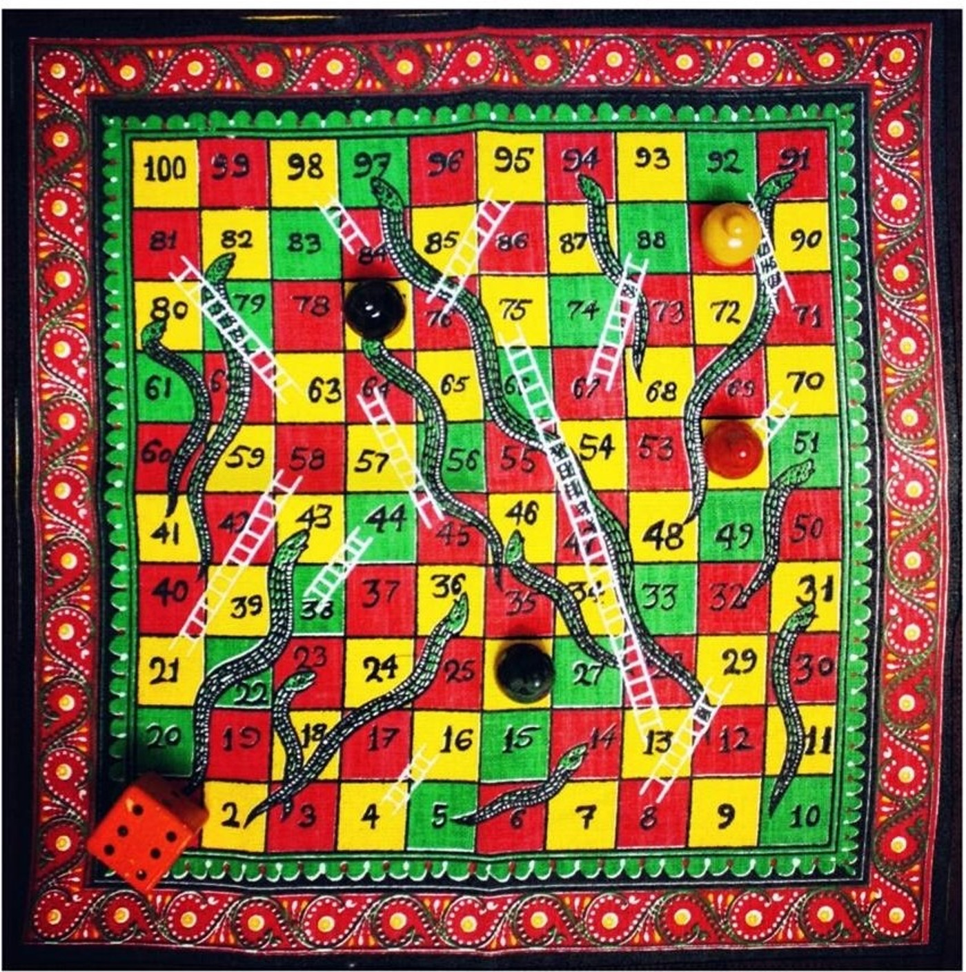 Desi Toys Saap Seedi Patchitra Board Game Saap Seedi Patchitra