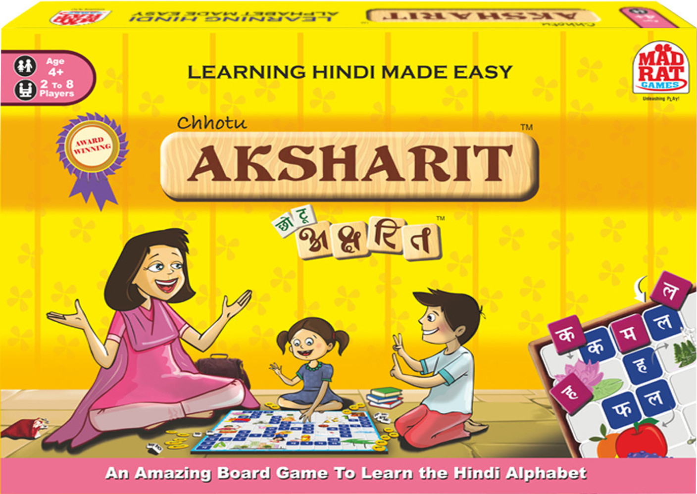 MadRat Games Chotu AksharitHindi Alphabet Learning Board Game Chotu