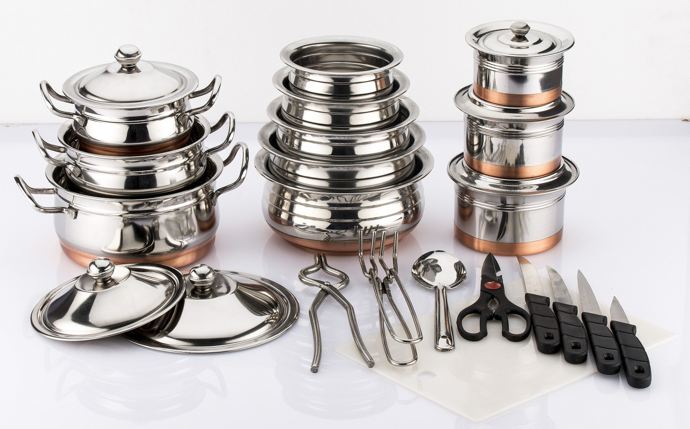 Mahavir Stainless Steel Copper Bottom Cook N Set Set With ...