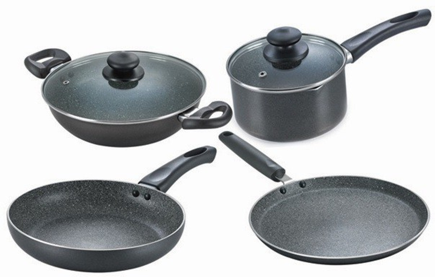 Prestige Omega Granite BYK (Set of 4 Pieces with Milk Pan) Induction