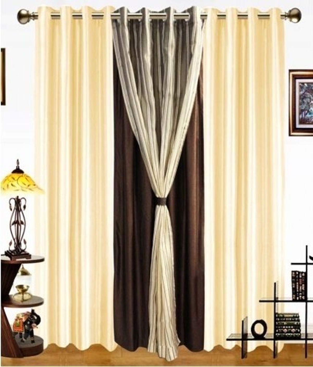 IWS Polyester Door Curtain 214 cm (7 ft) Pack of 4 Buy IWS Polyester