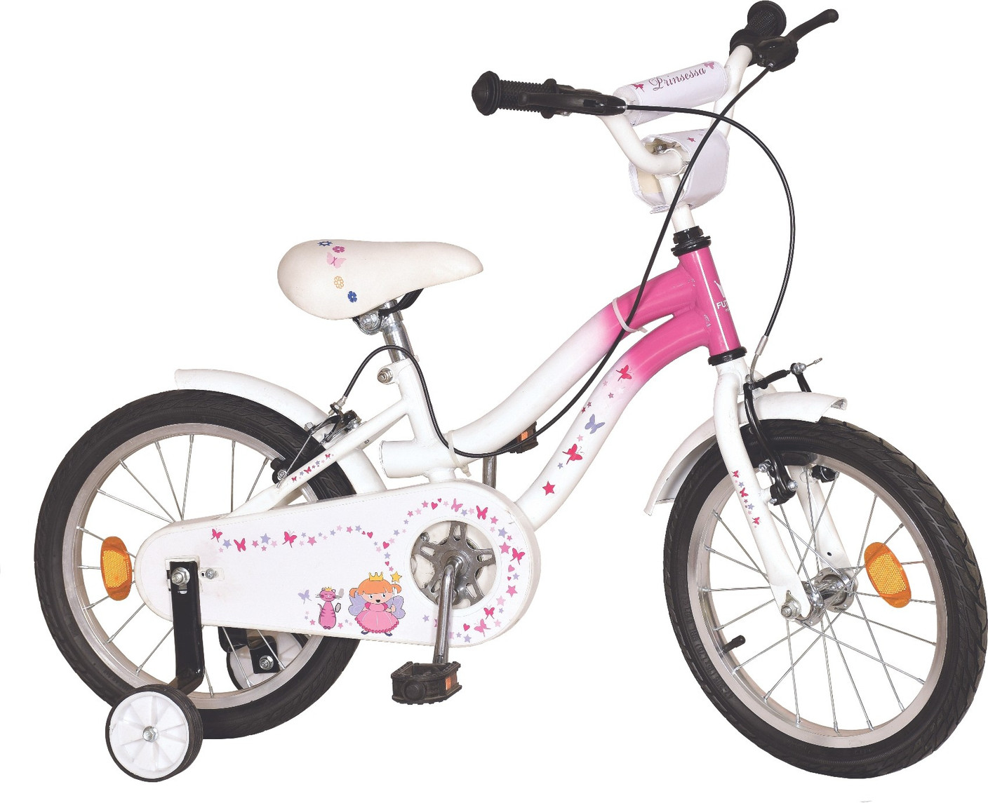 Addo India 16" Princess White Pink Kids/Girls Bicycle 16 T Single Speed