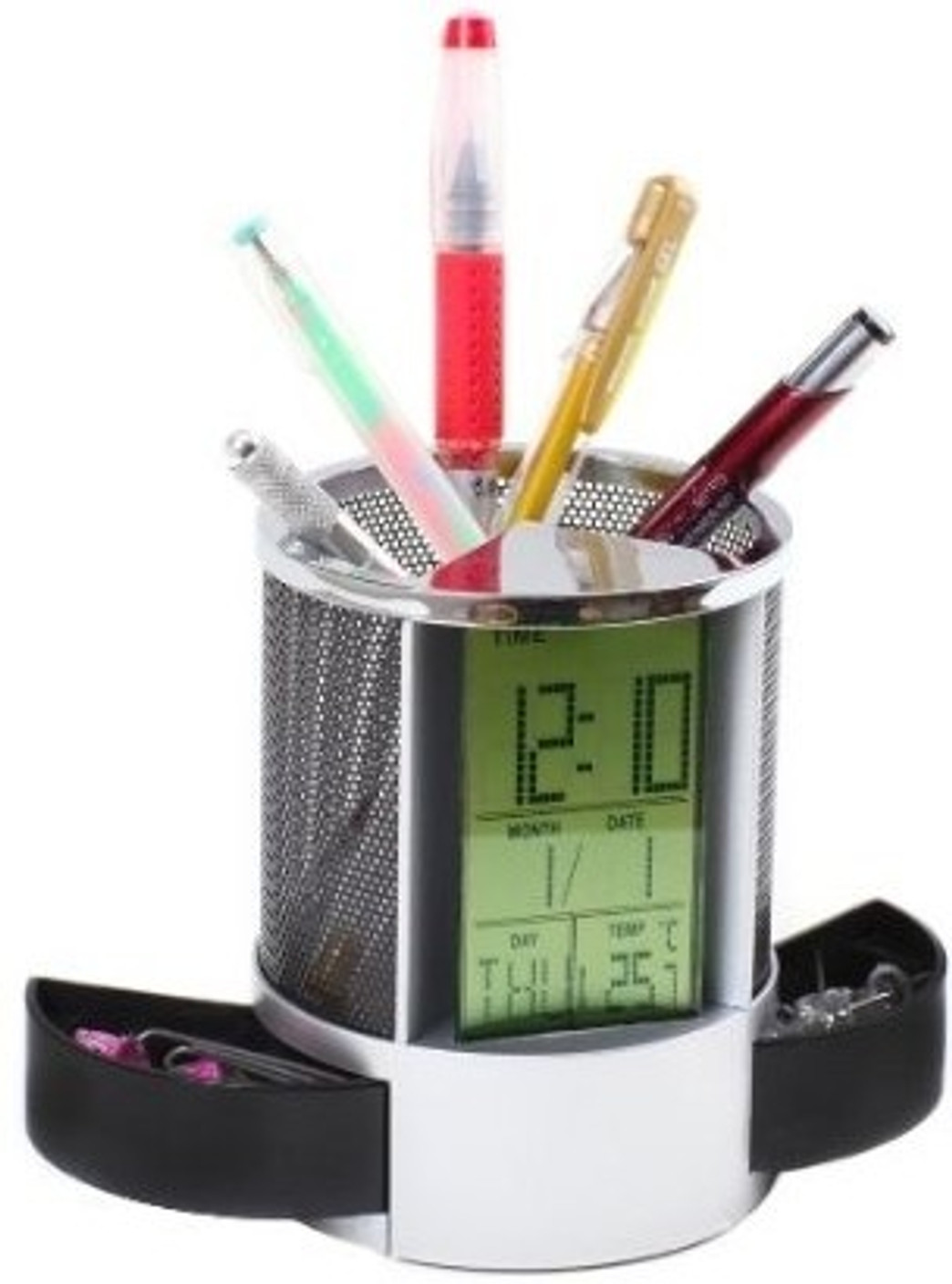 CB Office Stationery 3 Compartments Plastic Pen Holder