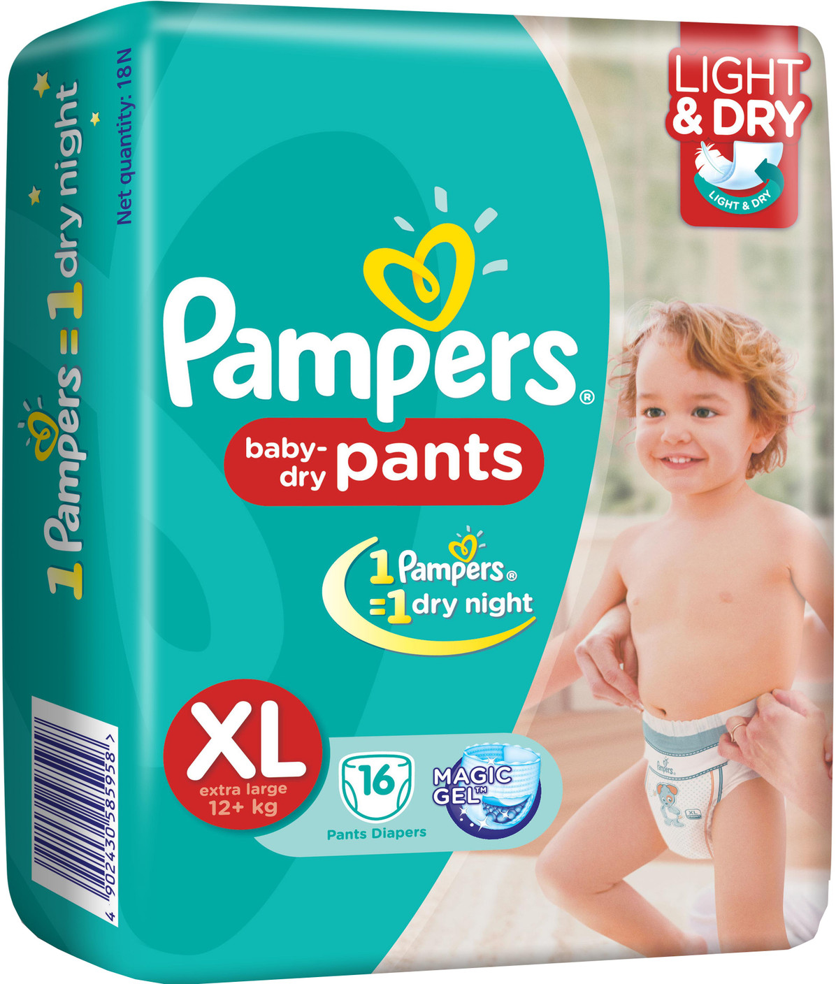 Pampers Premium Care Active Baby PANTS L62 9-14 Kg