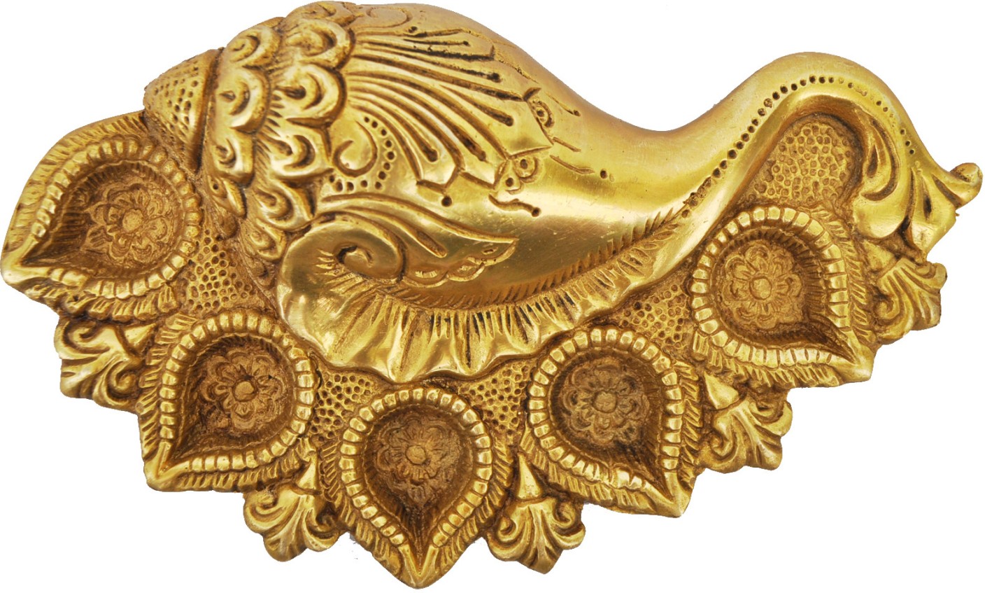 Aakrati Conch Shape Brass Table Diya Price in India - Buy ...