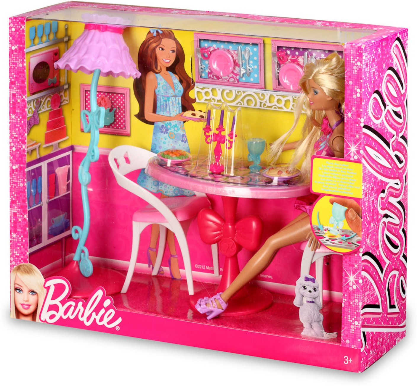 Mattel Barbie Glam Dining Room Furniture And Doll Set X7942