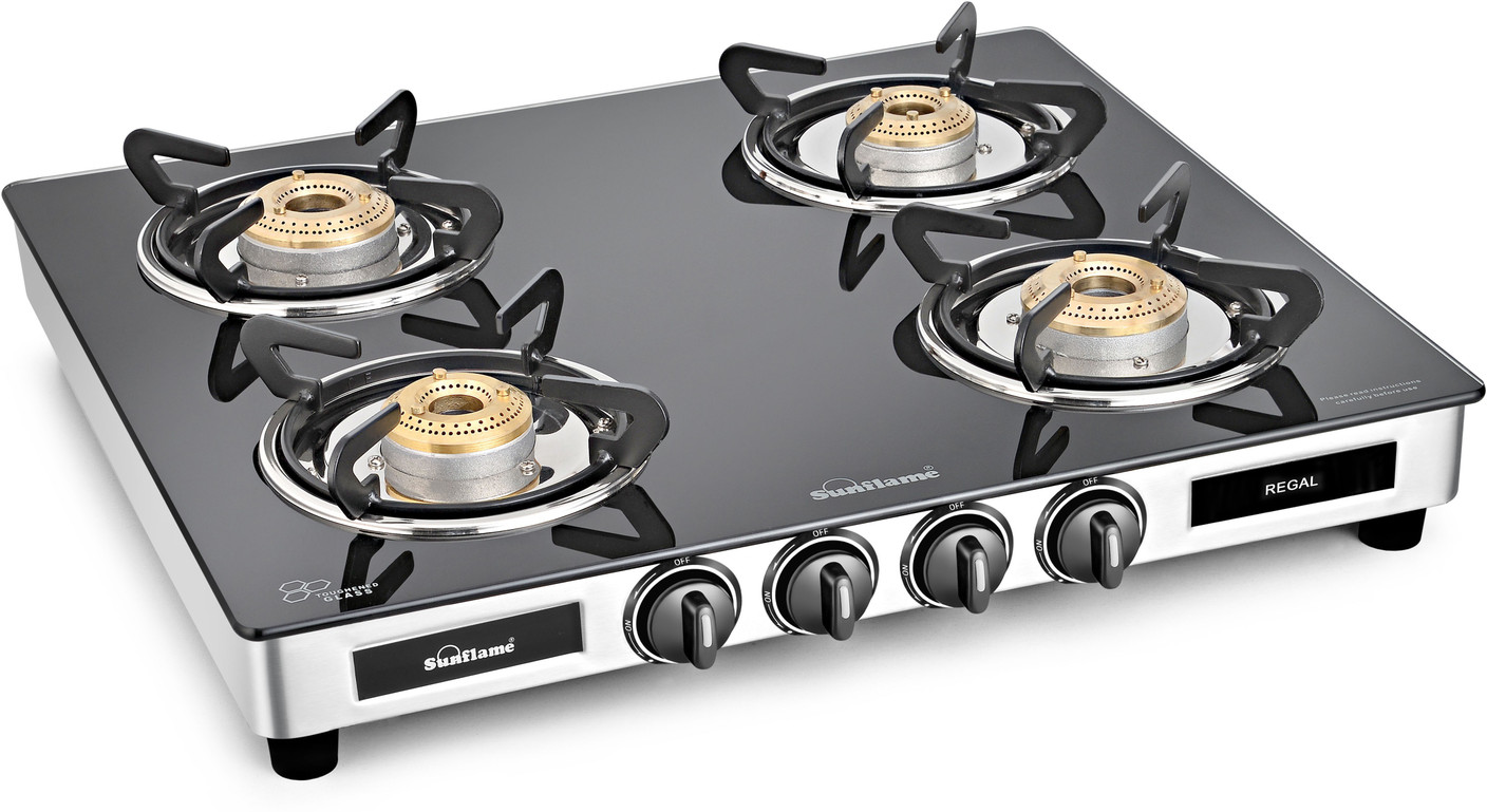 Sunflame Regal Glass, Stainless Steel Manual Gas Stove Price in India
