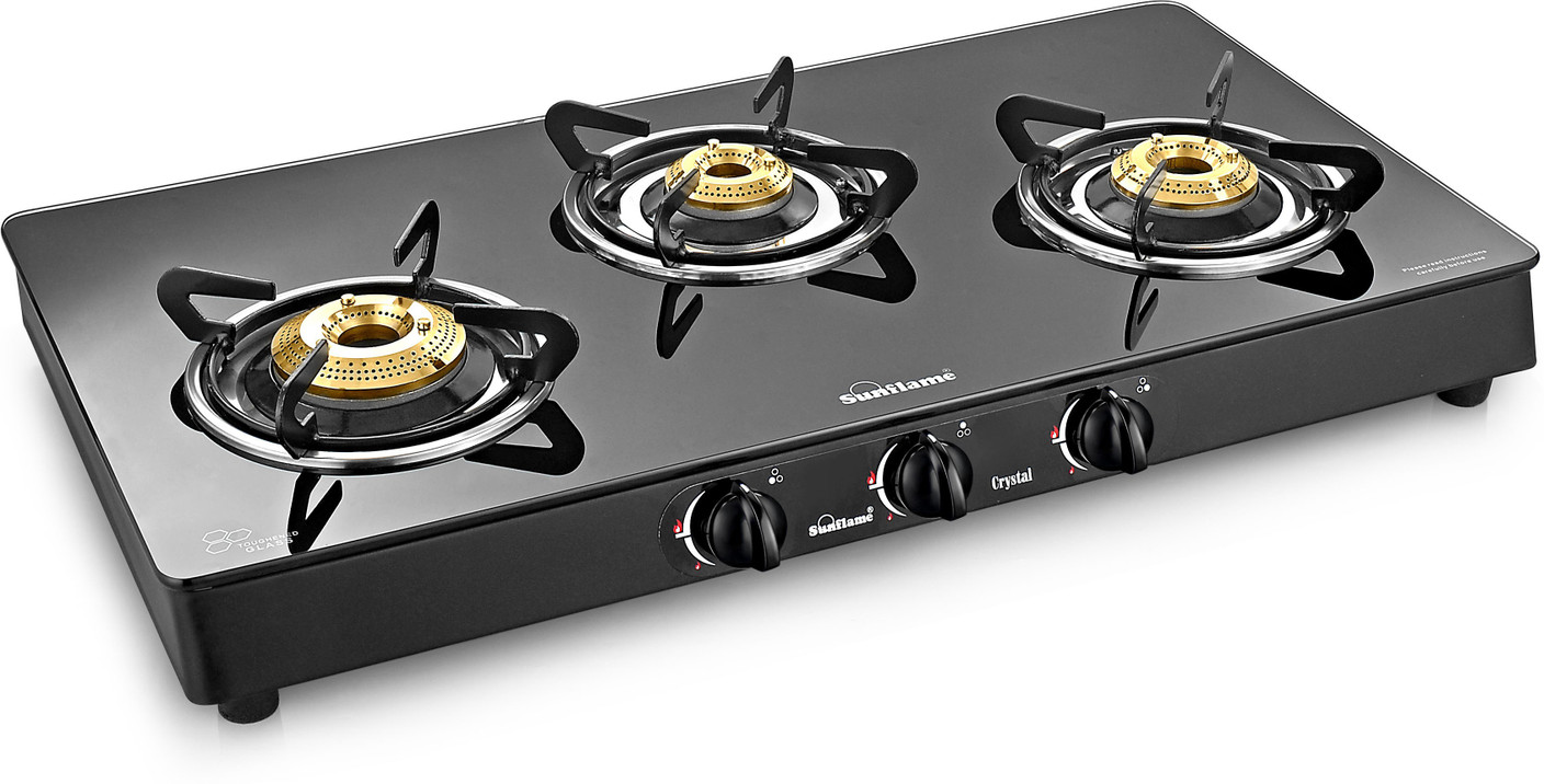 Sunflame Crystal Plus Glass, Stainless Steel Manual Gas Stove Price in