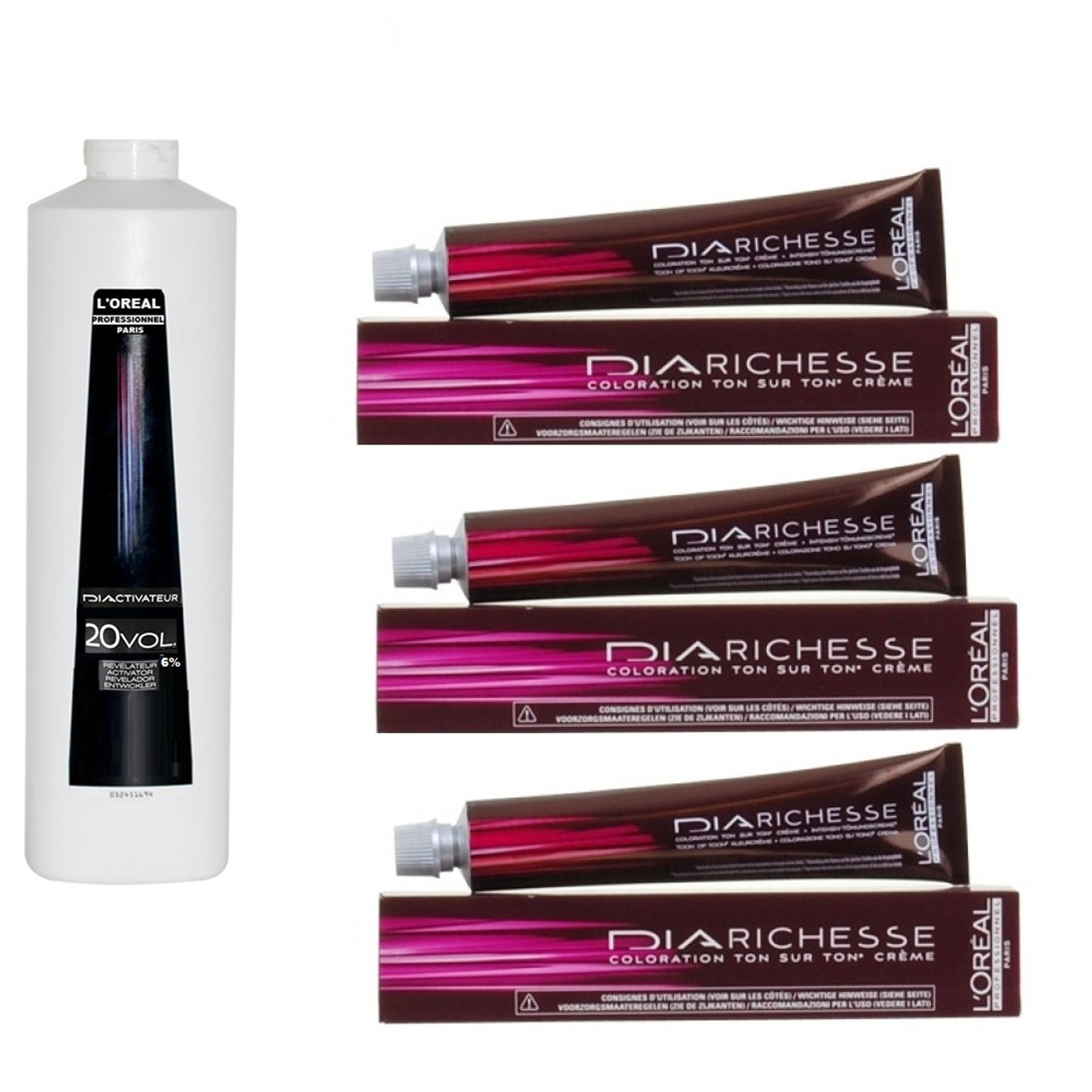 L'Oreal Paris Diarichesse No 3 Dark Brown ( Pack of 3 )With 20 Vol 6 