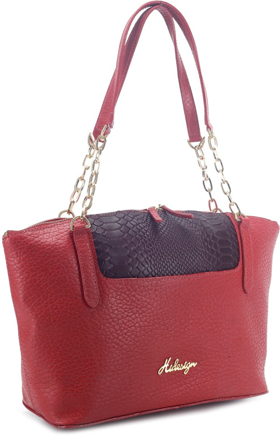 Buy Hidesign Shoulder Bag Red and Aubergine Online Best Price in