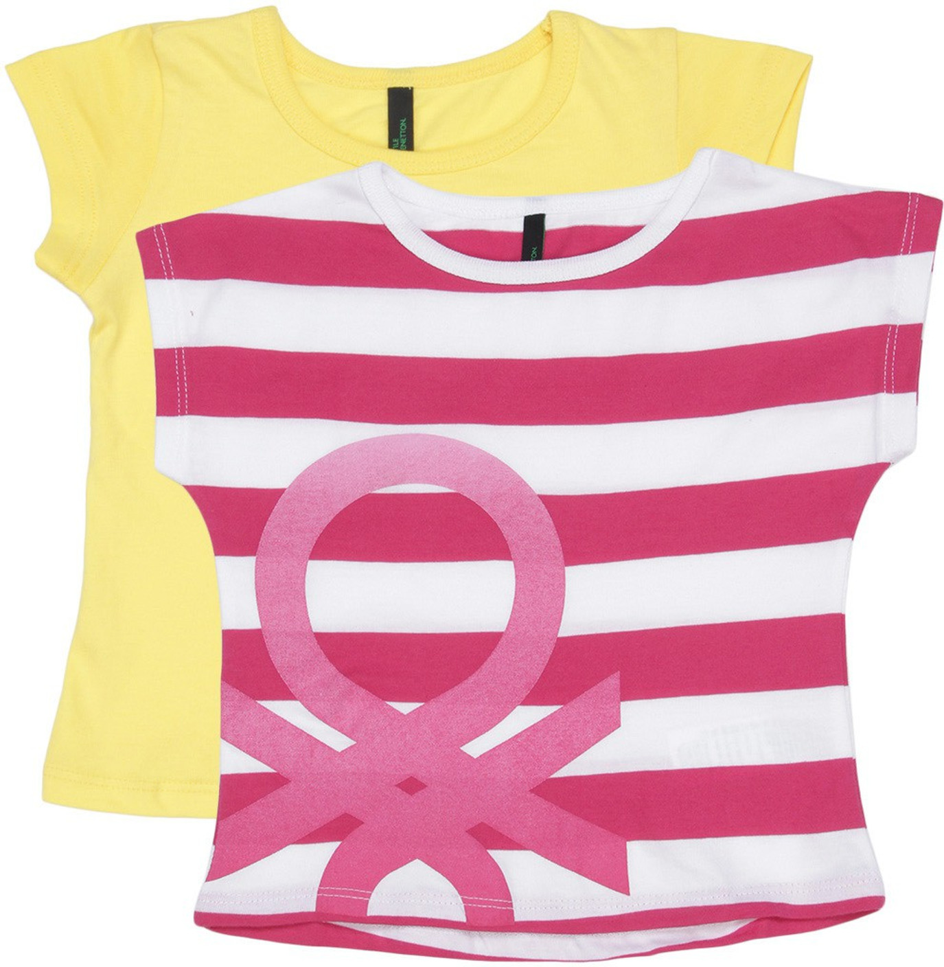 United Colors of Benetton. Girls Striped Cotton T Shirt Price in India 
