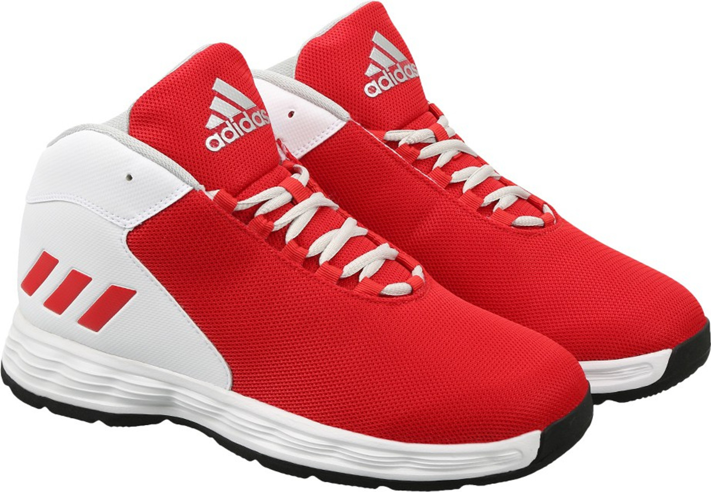 Adidas HOOPSTA Basketball Shoes For Men - Buy WHITE/SCARLE ...