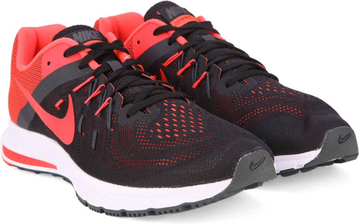Nike ZOOM WINFLO 2 Running Shoes For Men - Buy Black/Red Color Nike ZOOM WINFLO 2 Running Shoes