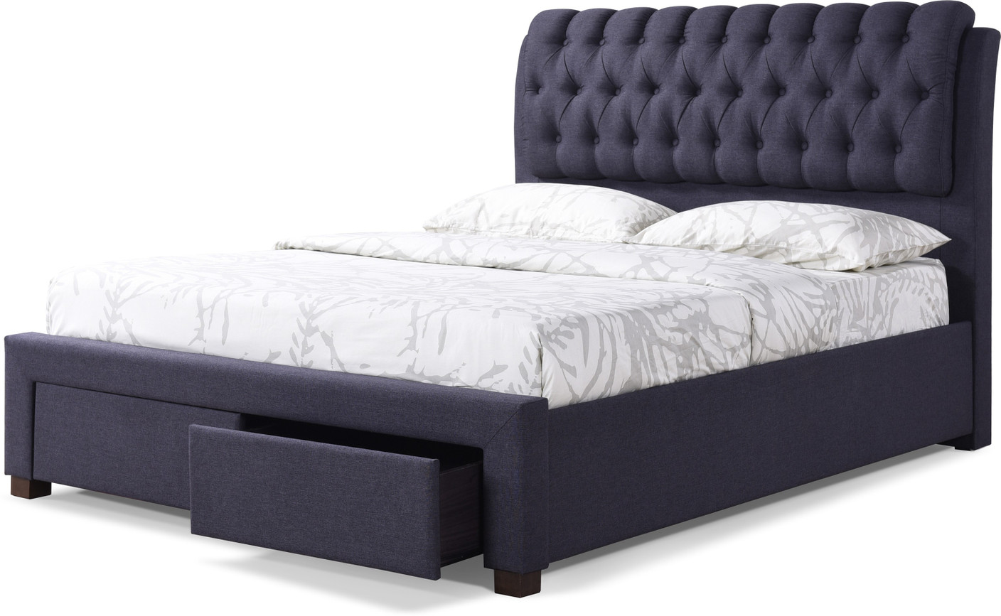 Urban Ladder Cassiope Upholstered Engineered Wood King Bed With Storage