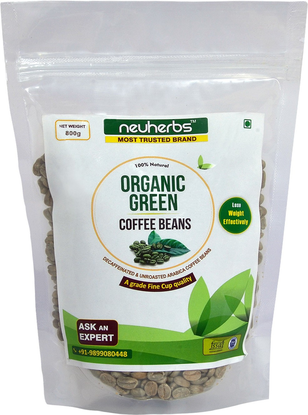 Neuherbs Organic Green Coffee beans for Weight Loss (Decaffeinated