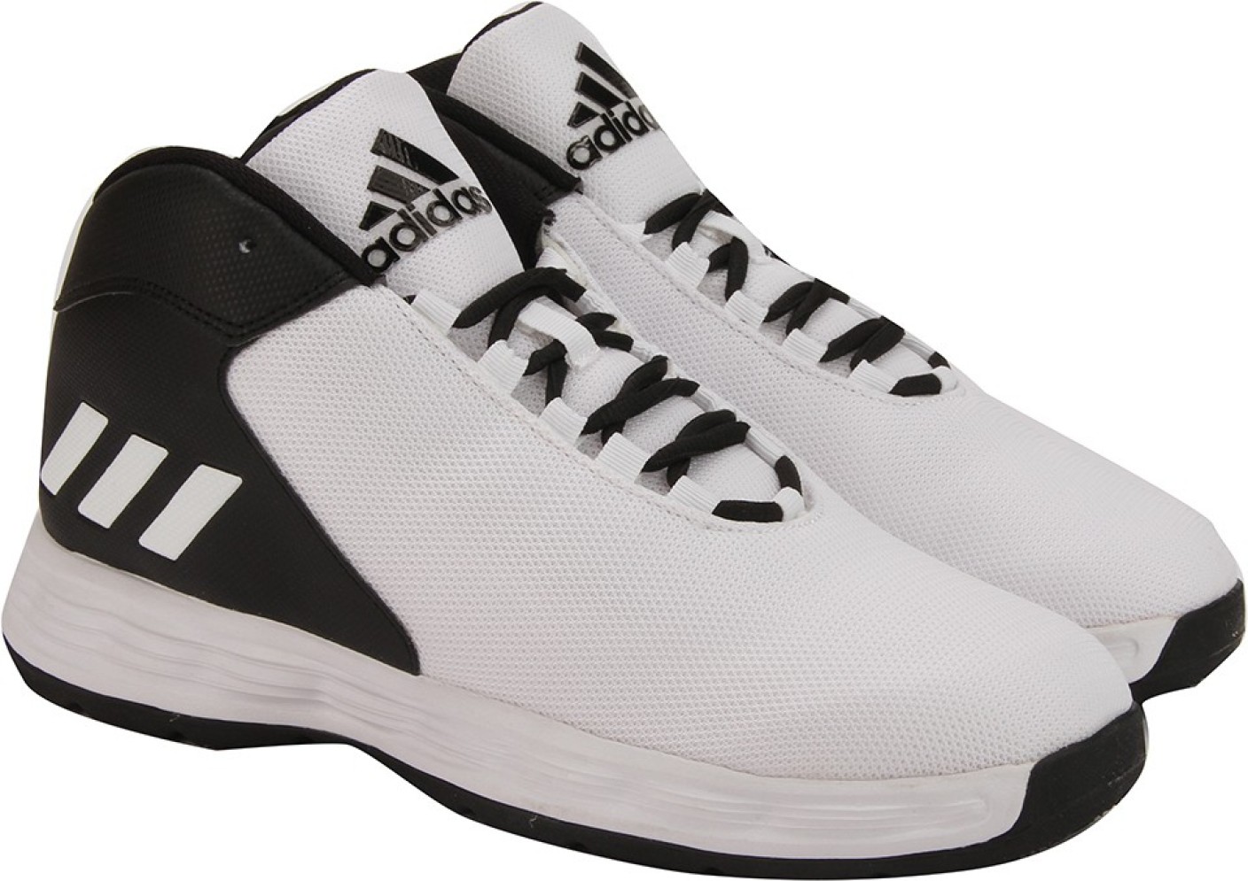 Adidas HOOPSTA Basketball Shoes For Men - Buy BLACK/WHITE Color Adidas HOOPSTA Basketball Shoes ...