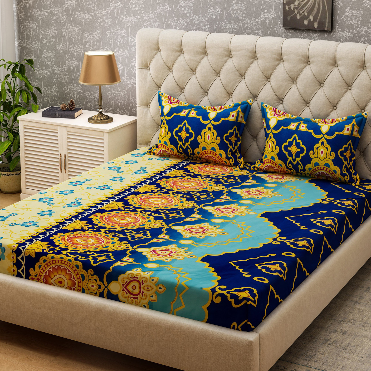 Bombay Dyeing Microfiber Double Printed Bedsheet Buy Bombay Dyeing