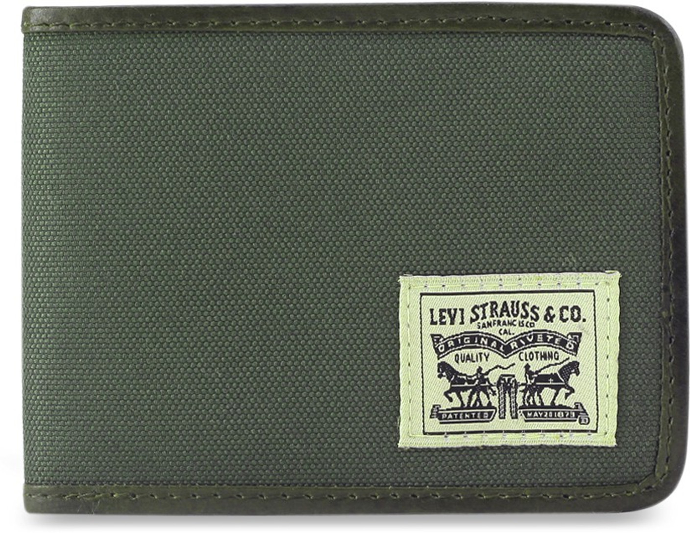 Levi's Men Green Fabric Wallet Olive Price in India