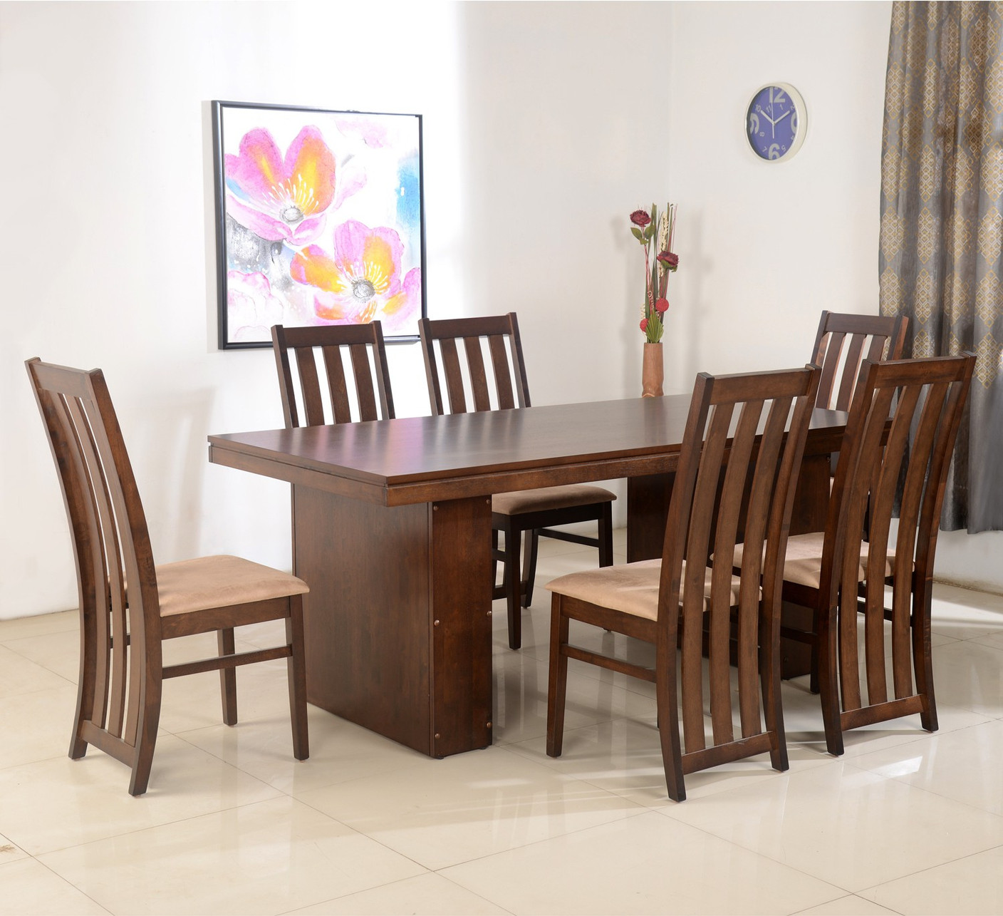 Nilkamal Newark Solid Wood 6 Seater Dining Set Price in India Buy