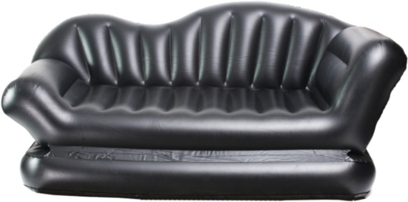 Telebrands Sofa Cum Bed Air Lounge PVC Air Multipurpose Black Airsofa