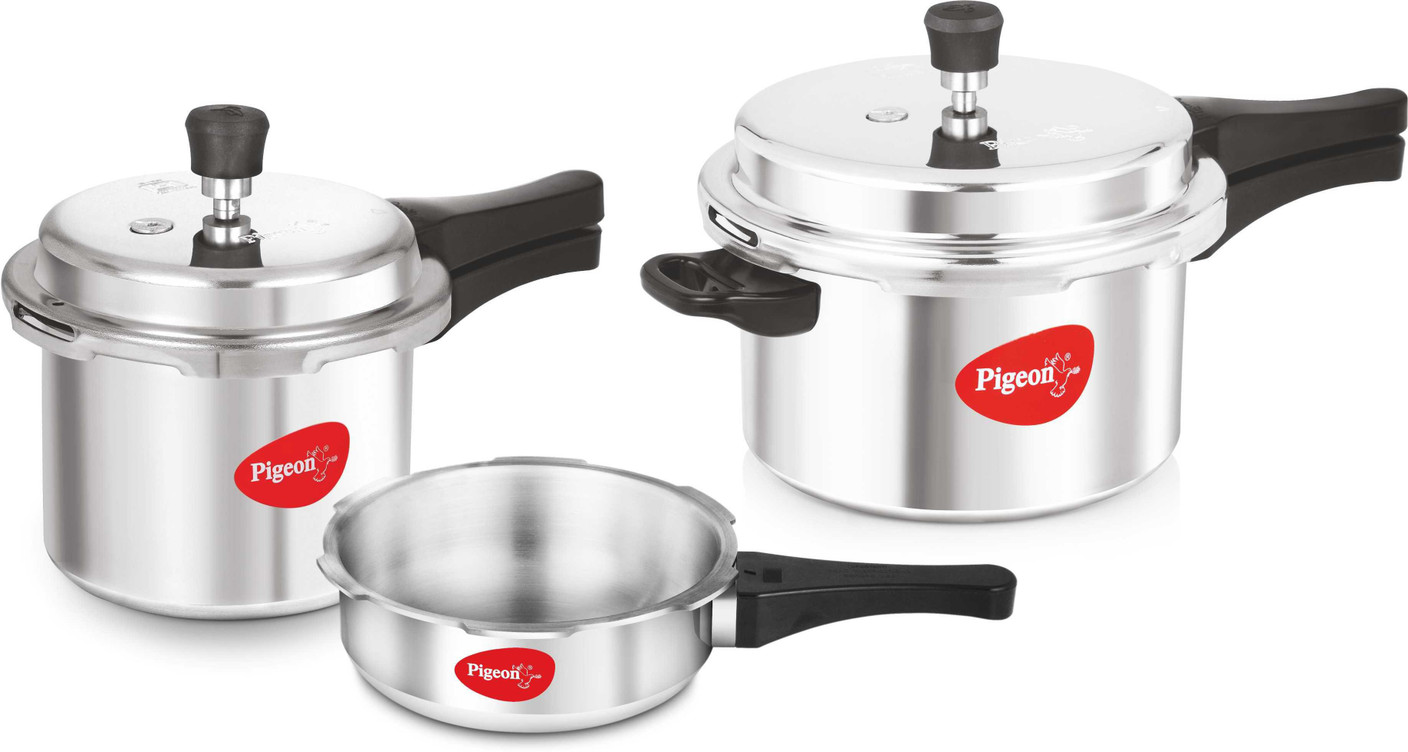 Pigeon Special Combo Pack 2 L, 3 L, 5 L Pressure Cooker with Induction