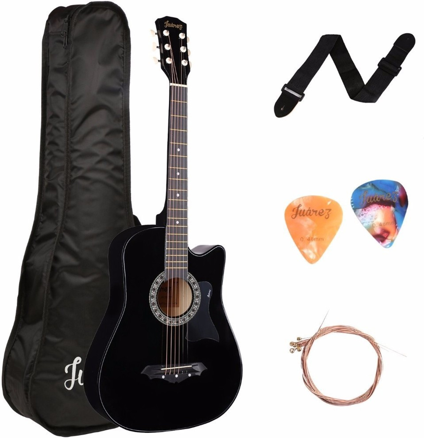 Juarez JRZ38C/CPGBK 38" Linden Wood Acoustic Guitar Price in India