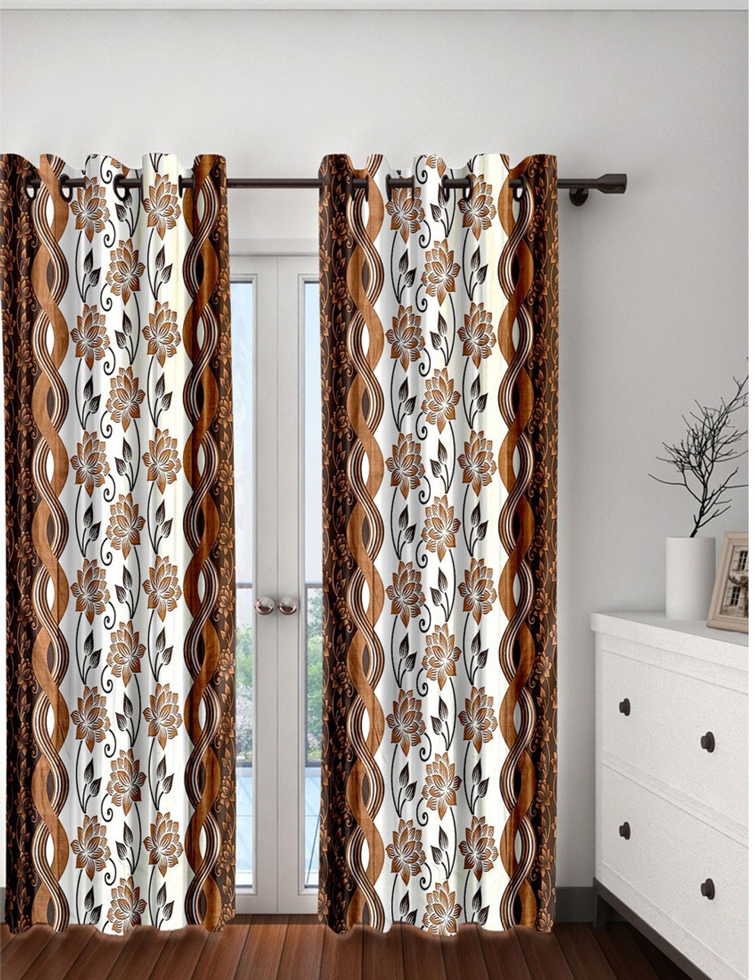 Cortina Polyester Door Curtain 210 Cm 6 Ft Pack Of 2