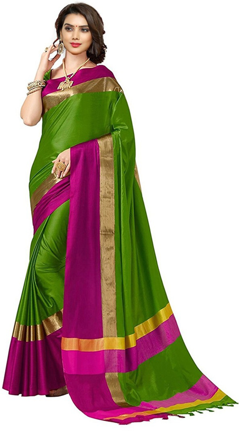 Buy V J Fashion Solid Fashion Art Silk Multicolor Sarees ...