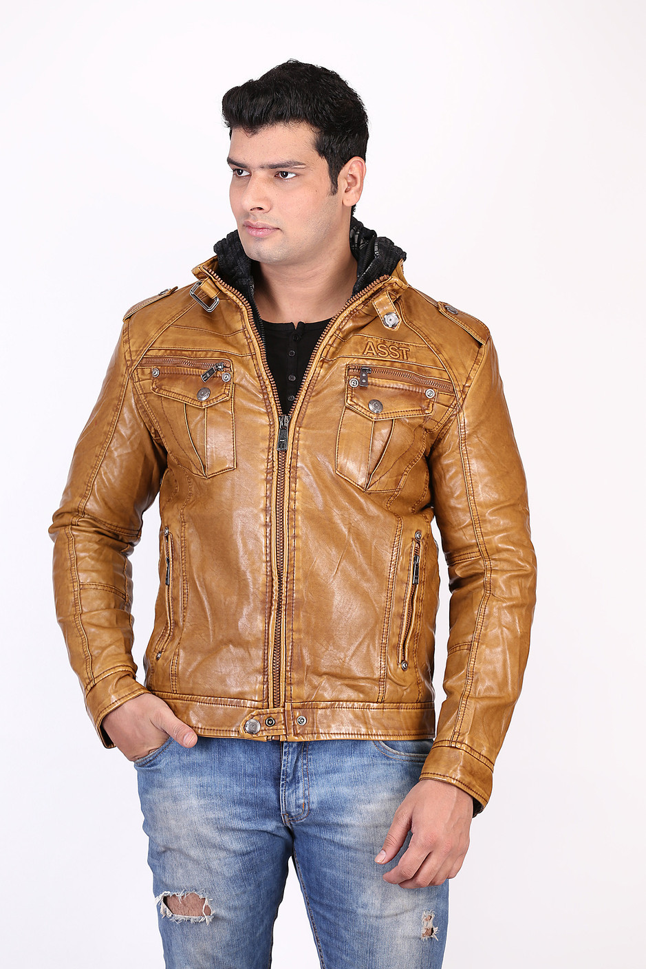 ASST Full Sleeve Solid Men's Jacket Buy Tan ASST Full Sleeve Solid