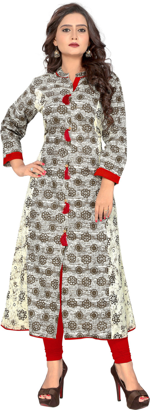 Vbuyz Printed Women Frontslit Kurta Buy Vbuyz Printed Women Frontslit