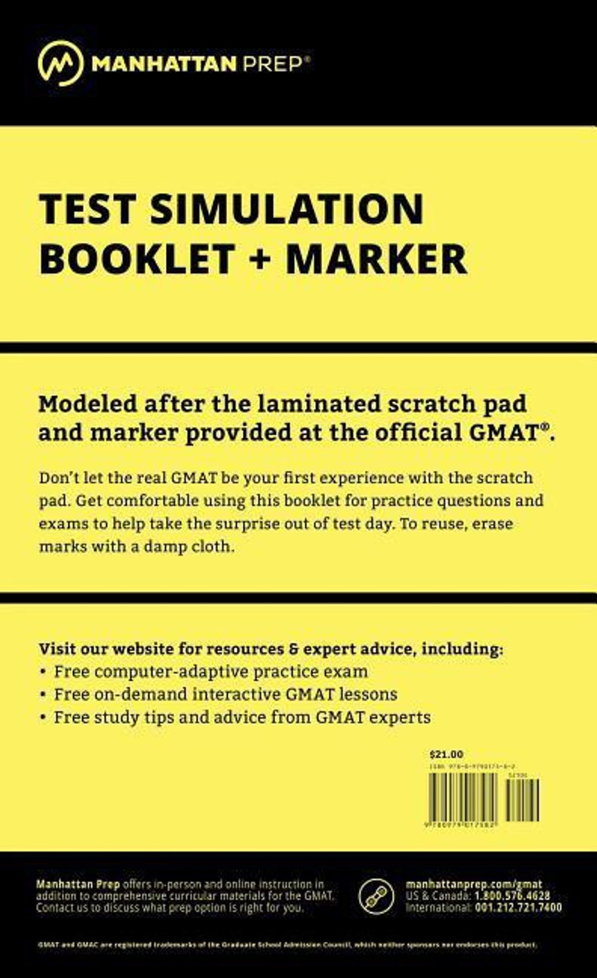 Manhattan Gmat Test Simulation Booklet Buy Manhattan