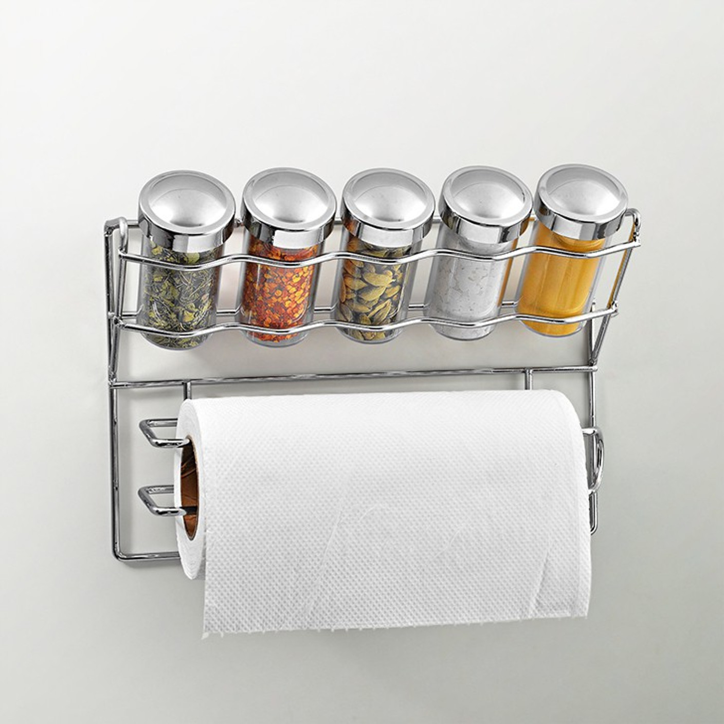 Disha Spice Rack and Tissue Holder Steel, Plastic Kitchen Rack Price in