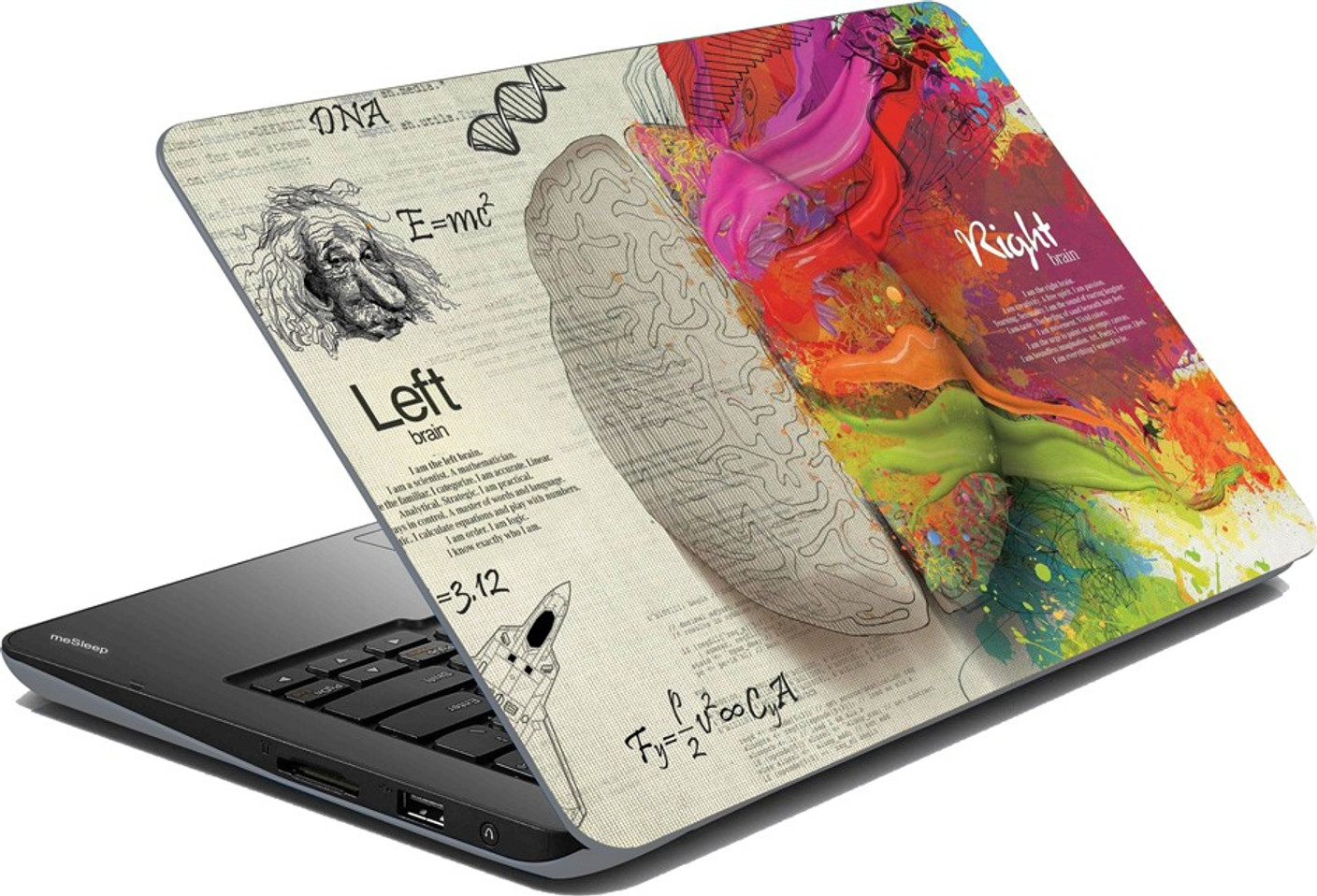 meSleep Brain Vinyl Laptop Decal 15.6 Price in India - Buy meSleep