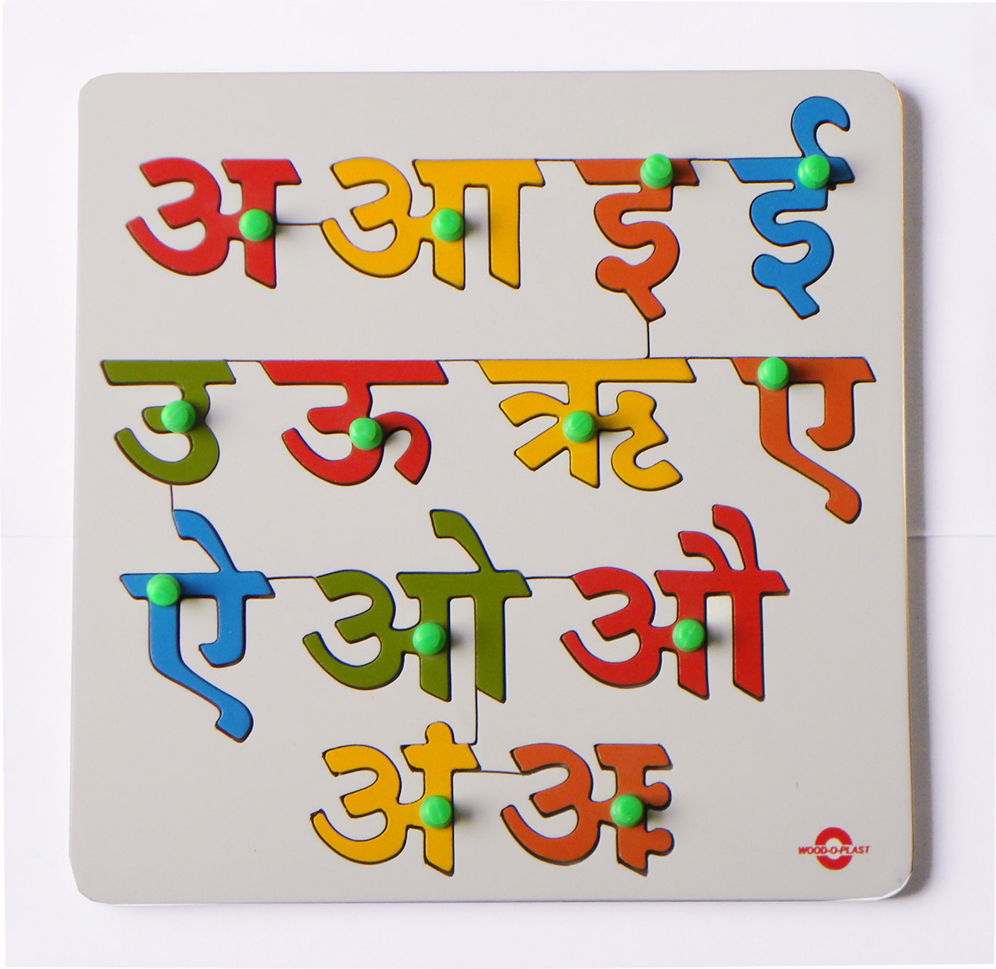 WoodOPlast Hindi Alphabet Tray Set (Square) Swar Price in India