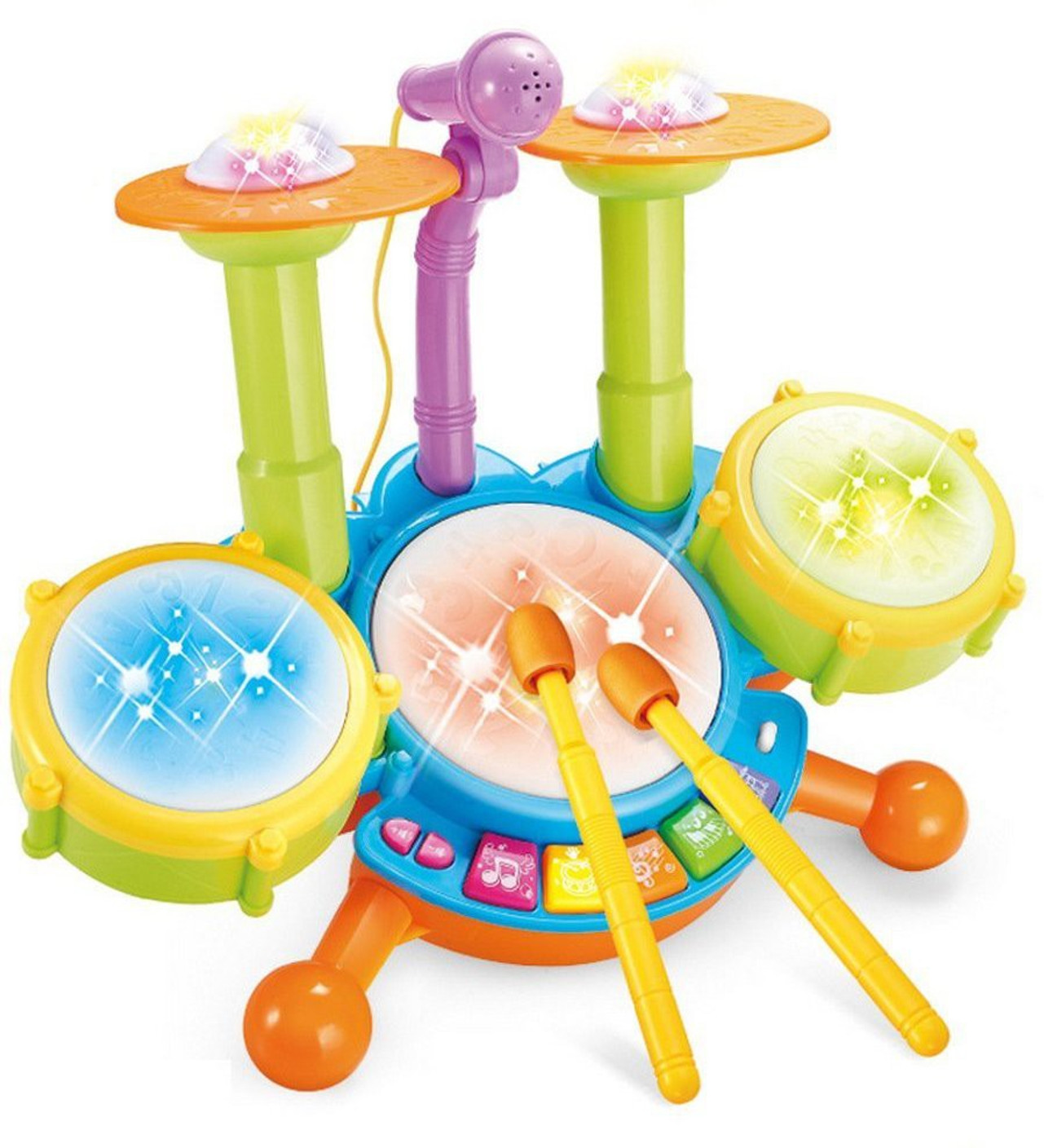 Montez Dynamic Jazz Fun Beats Musical DRUM SET With Mic For Kids Toys