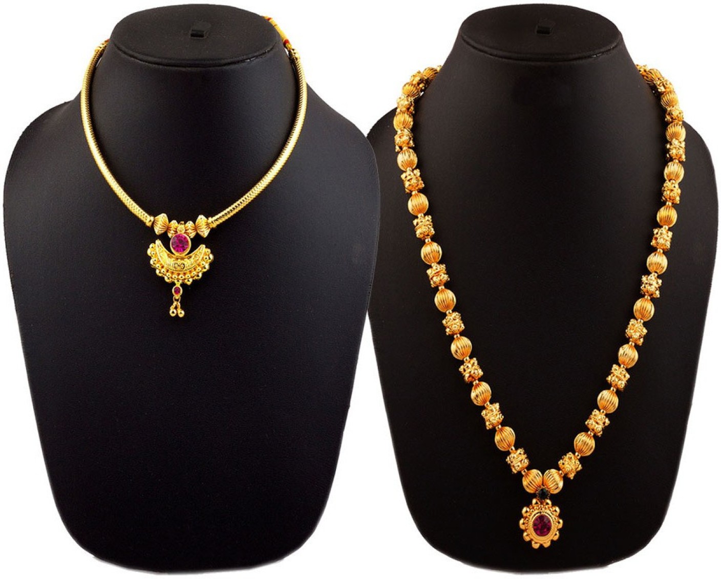 Womens Trendz Crystal 24K Yellow Gold Plated Alloy Necklace Set Price ...