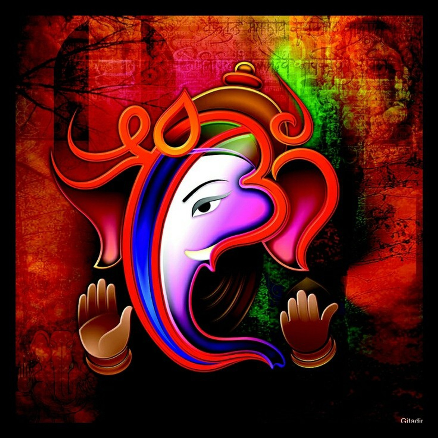 DKH ganesh ji art Canvas Painting Price in India - Buy DKH ...