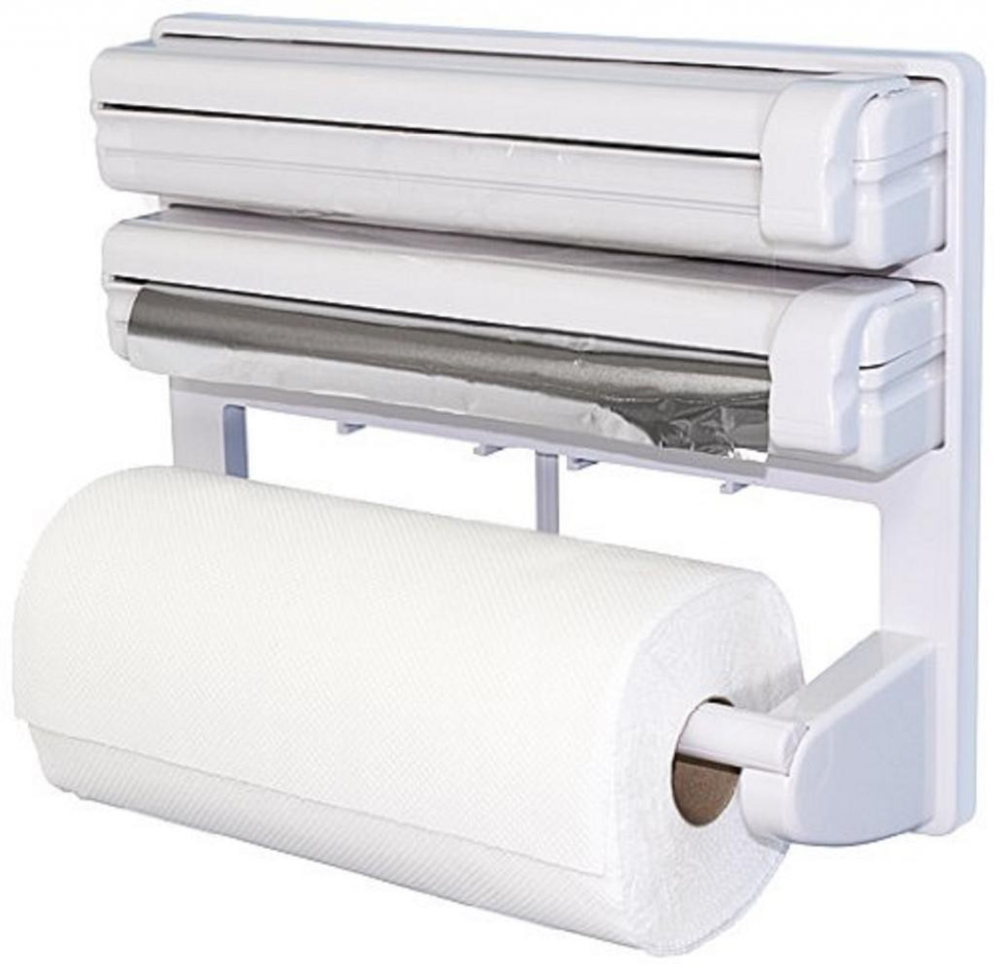 Wonder World ® 3in1 Kitchen Roll Holder Mount For Cling Film Towel