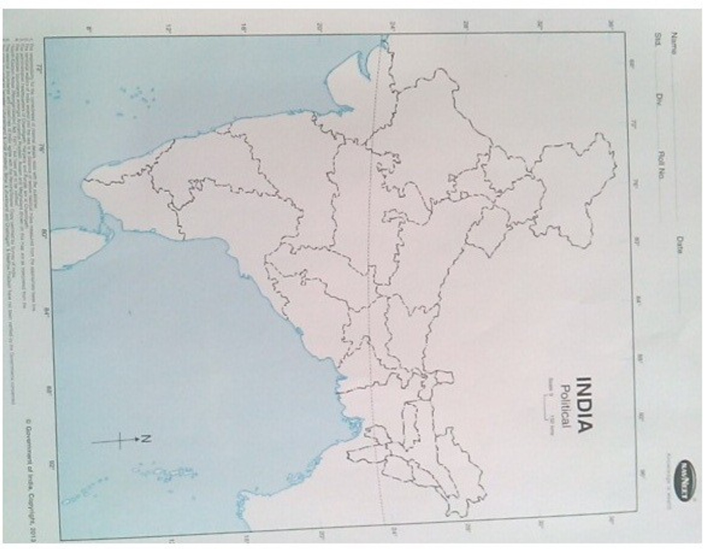 Political Map Of India Navneet - United States Map