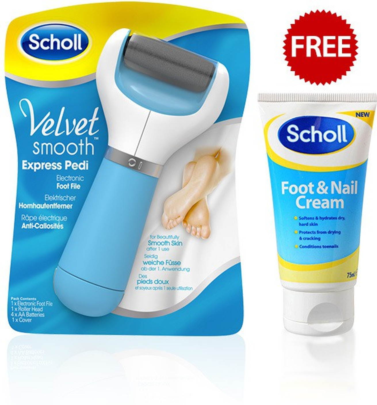 Scholl Velvet Smooth Express Pedi Electronic Foot File Price in India