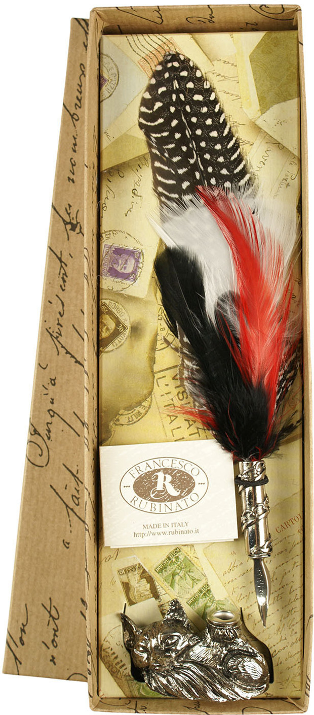 Rubinato 1521/Q ASSORTED FEATHER WITH PEN REST Pen Gift Set - Buy
