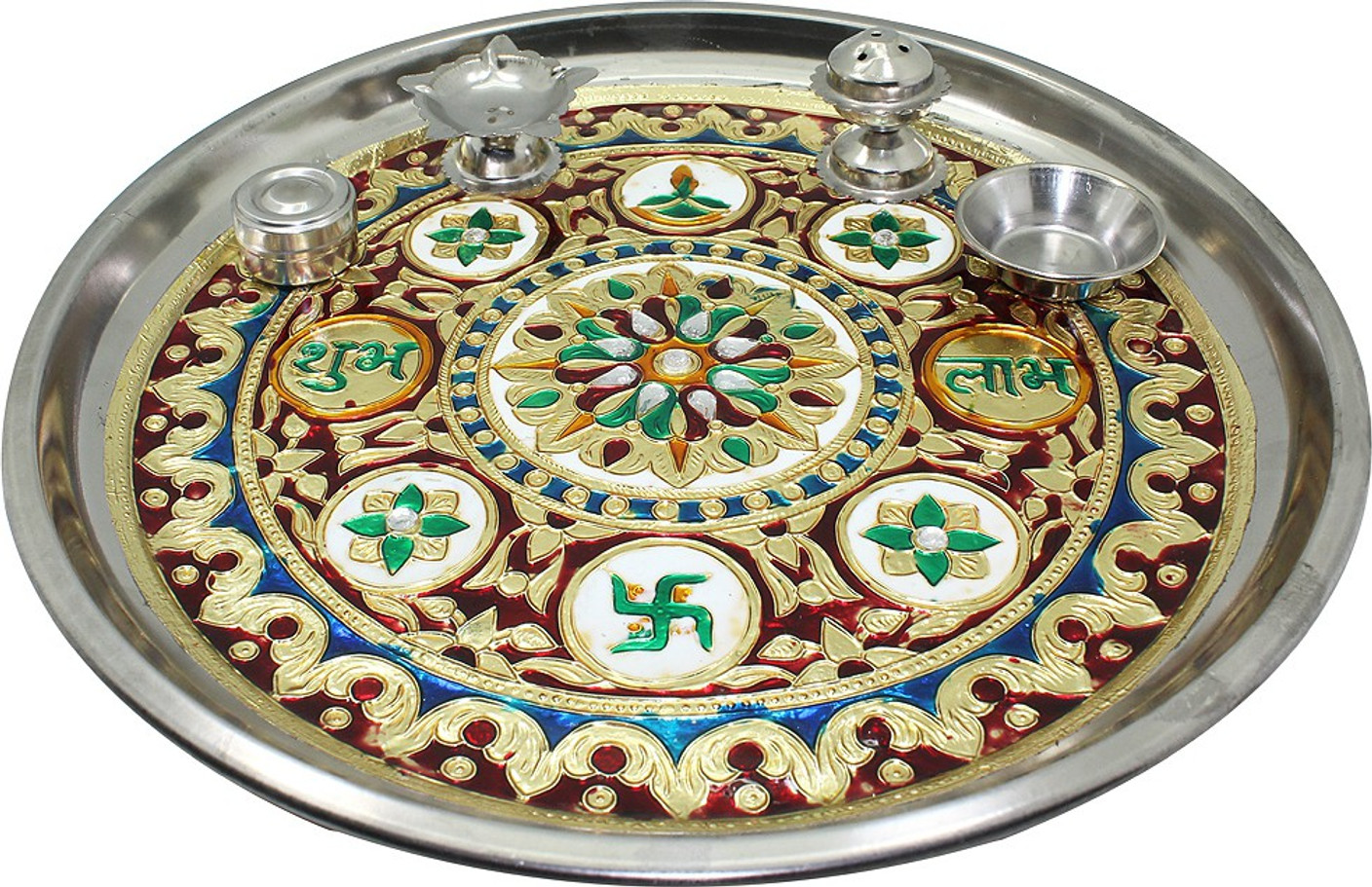 Frabjous Stainless Steel Pooja Thali Set Price in India Buy